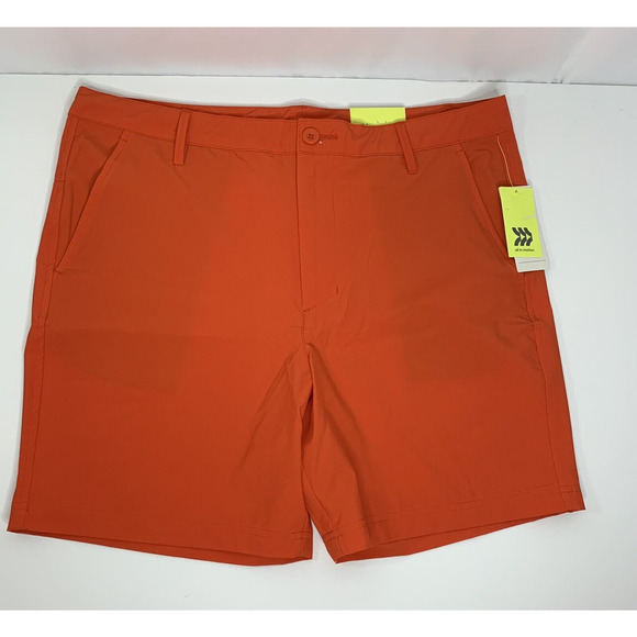 All In Motion Mens Hybrid Swim Shorts Size Large Orange Pockets - Picture 1 of 8